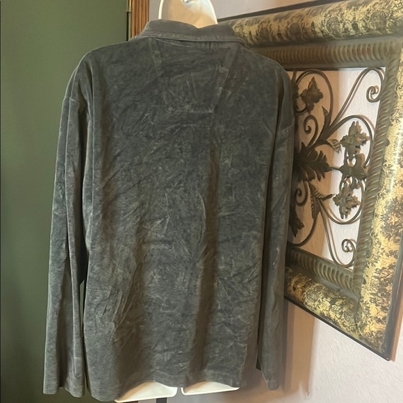 Nautica Velour Grey Quarter -Zip Pullover Sz M Mens - Picture 6 of 10